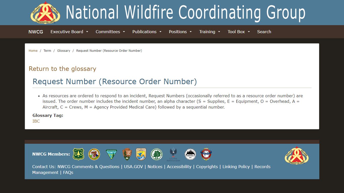 Request Number (Resource Order Number) | NWCG